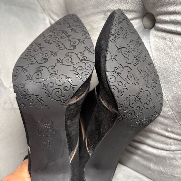 Brenda Zaro‎ Black Suede Leather Cutout Ankle Booties – Women’s Size 8.5 - Picture 10 of 14